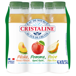 Cristaline Pêche Pomme Poire Eau Aromatisée 6x50 Cl