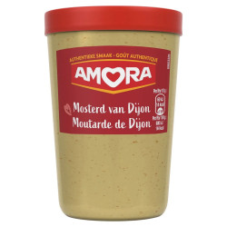 Verre Moutarde de Dijon Amora 185g condiment piquant discount Province de Liège.
