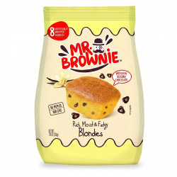 Sachet 8 gâteaux Mr Brownie Blondies cakes moelleux vanille chocolat blanc prix discount Liège.