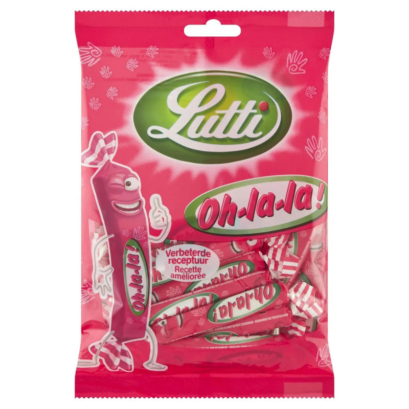 Sachet bonbons Lutti Oh-La-La 150g cœurs tendres prix discount Province de Liège.