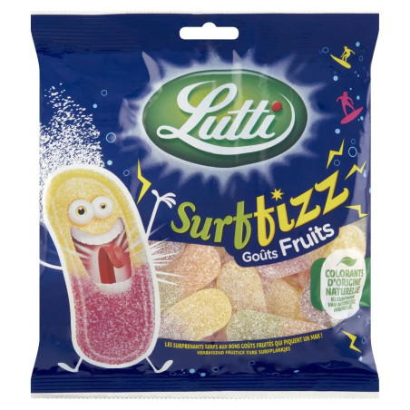 Sachet bonbons Lutti Surffizz 200g acidulés fruités prix discount province de Liège.