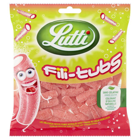 Boîte bonbons Lutti Fili-Tubs Fraise 200g confiserie discount Province de Liège.