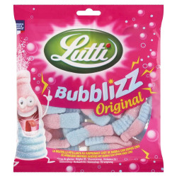 Sachet 250g Lutti Bubblizz Original bonbons acidulés bleu rose prix discount Liège.