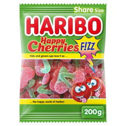 Sachet Haribo Happy Cherries Fizz 200g cerise acidulée prix discount Province de Liège.
