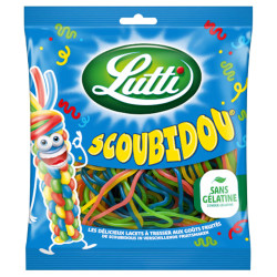 Sachet bonbons Lutti Scoubidou 180g lacets fruités prix discount Province de Liège.