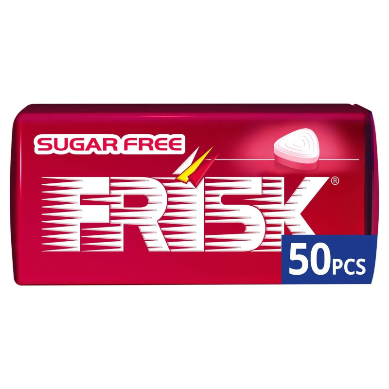 Boîte Frisk XL Fraise sans sucre 50 pastilles 35g fraîcheur fruitée prix discount Liège.