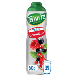 Bidon sirop Teisseire Zero Grenadine 60cl sans sucres prix discount Province de Liège.
