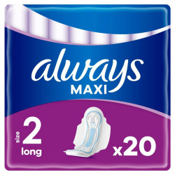 Serviettes hygiéniques Always Maxi Long 20 pièces protection renforcée discount Liège.