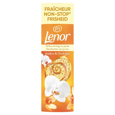 Flacon perles parfum de linge Lenor Ambre et Orchidée 235g prix discount Province de Liège.