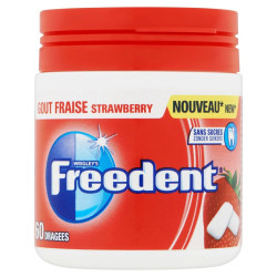 Boîte 60 chewing-gums Freedent Fraise sans sucres format familial prix discount Liège.