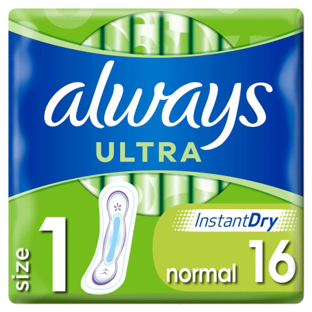 Serviettes hygiéniques Always Ultra Normal 16 pièces protection quotidienne discount Liège.