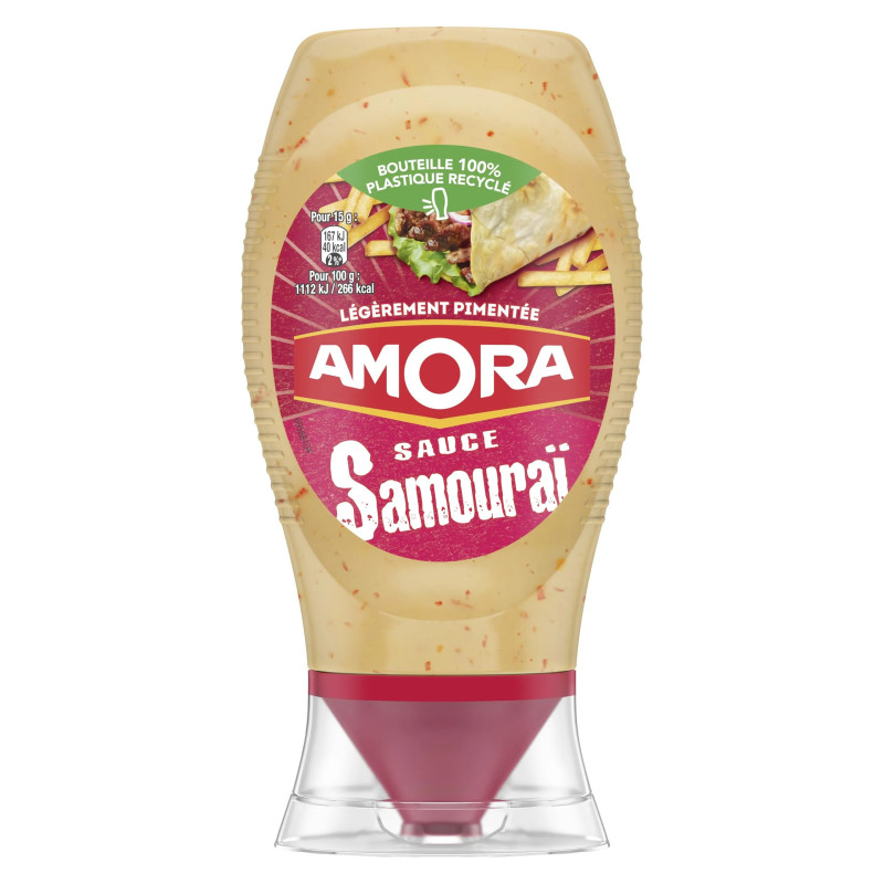 Flacon top down sauce Samouraï Amora 255g pimentée prix discount Liège.