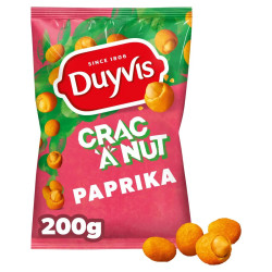 Sachet 200g Duyvis Crac'A'Nut Paprika cacahuètes enrobées croustillantes prix discount Liège.