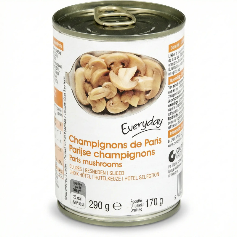 Everyday Champignons de Paris Coupés 290 Gr