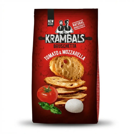 Sachet biscuits Krambals Bruschetta Tomate Mozzarella 70g snack croquant prix discount Liège.