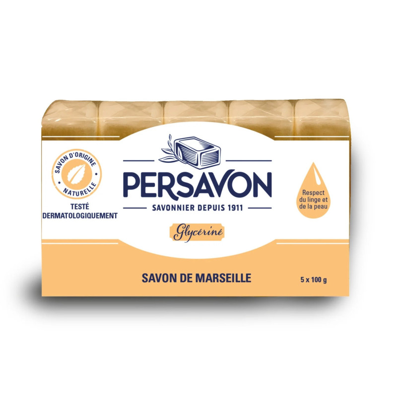 Persavon Savon de Marseille Glycériné 5x100 Gr