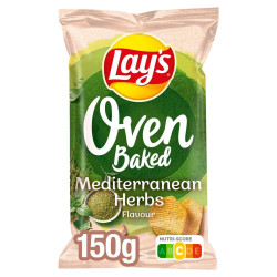 Chips Lay's Oven Baked Herbes Méditerranéennes 150g prix discount Liège.