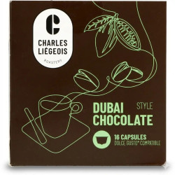 Charles Liégeois Dubaï Chocolat Capsules Café 16 Pièces