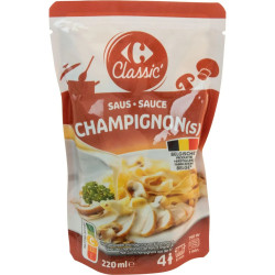 Sauce champignons Carrefour 220ml - Sachet prêt à l'emploi discount livraison Liège