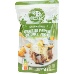Sauce poivre vert Carrefour 220ml sachet - Discount livraison Province de Liège