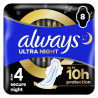 Paquet 8 serviettes Always Ultra Secure Night Taille 4 protection nuit prix discount Liège.