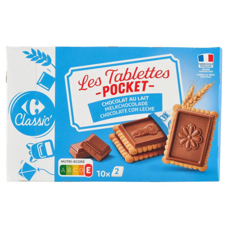 Carrefour Petit Beurre Chocolat au Lait Biscuits 10x25 Gr