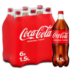 Pack 6 bouteilles 1,5L Coca-Cola Original prix discount Province de Liège.