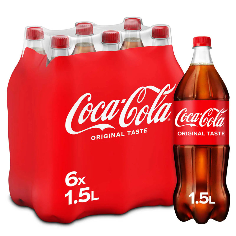 Pack 6 bouteilles 1,5L Coca-Cola Original prix discount Province de Liège.