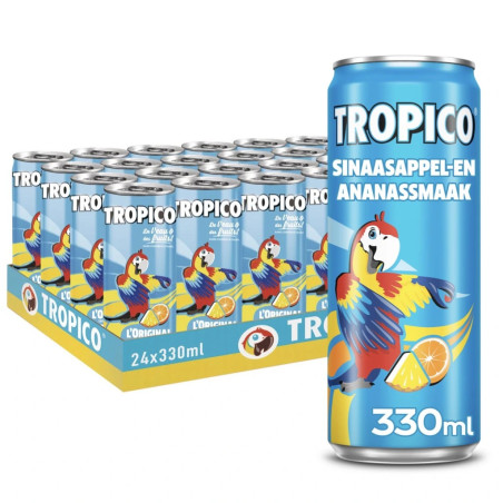 Plateau 24 canettes 33cl Tropico Original boisson jus de fruits tropicaux prix discount.