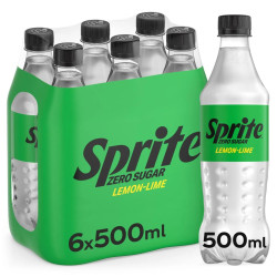 Pack 6 bouteilles 50cl Sprite Zero Sugar boisson citron-citron vert prix discount Liège.