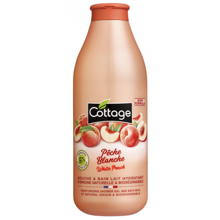 Cottage Pêche Blanche Douche Lait Hydratante 750 Ml