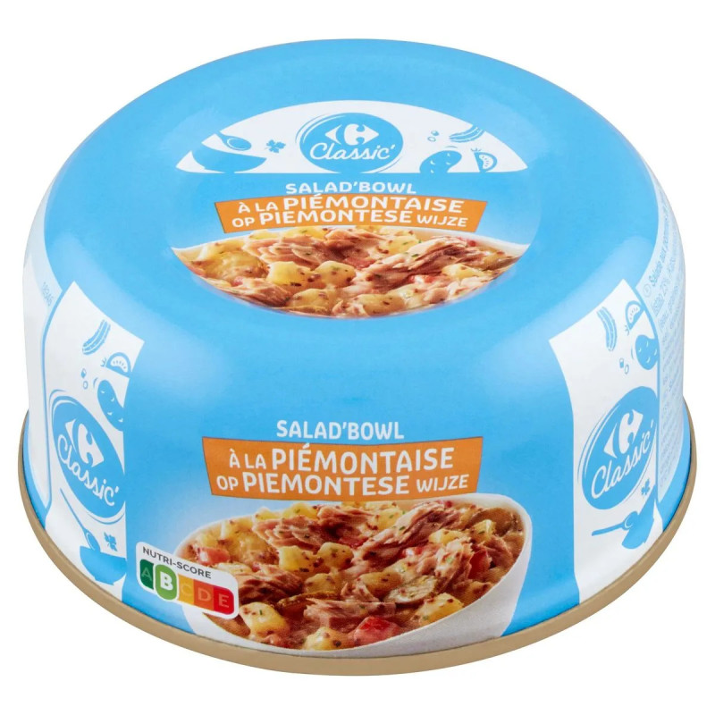 Salade thon piémontaise Carrefour 250g - Conserve repas discount livraison Province de Liège