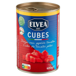 Cubes de tomates Elvea 400g - Conserve discount livraison Province de Liège
