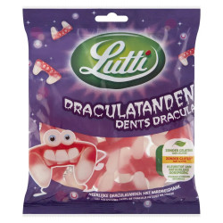 Sachet bonbons Lutti Dents Dracula 200g Papy Discount livraison Province de Liège.