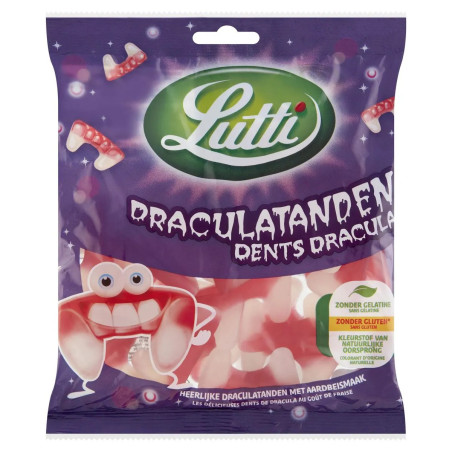 Sachet bonbons Lutti Dents Dracula 200g Papy Discount livraison Province de Liège.
