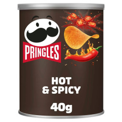 Boîte Pringles Hot & Spicy 40g chips piquantes Papy Discount livraison Liège.
