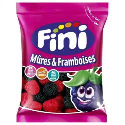 Sachet bonbons Fini Mûres et Framboises Halal 90g Papy Discount Liège.