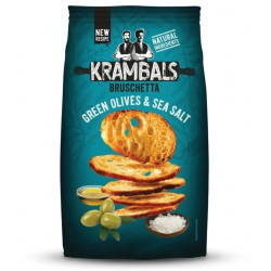 Sachet biscuits Krambals Bruschetta Olive Verte et Sel Marin 70g Papy Discount.