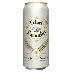 Canette 50cl bière Tripel Karmeliet triple 8,4% Alc Papy Discount Liège.