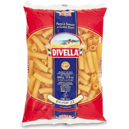 Paquet de pâtes Divella Elicoidali n°22 500g cuisine italienne discount Liège.