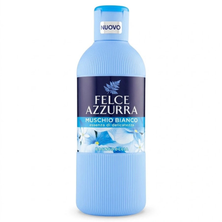 Gel douche Felce Azzurra Muschio Bianco 650ml parfum musc blanc discount Liège.