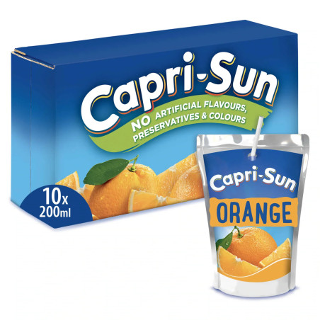 Pack 10 pochettes Capri-Sun Orange 200ml boisson fruits orange discount Liège.
