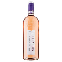 Bouteille de vin rosé Grand Sud Merlot 1L format généreux discount Province de Liège.