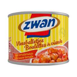 Boîte 210g boulettes de viande Zwan sauce tomate plat préparé prix discount Liège.
