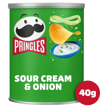 Petite boîte 40g Pringles Sour Cream & Onion chips crème oignon prix discount Liège.