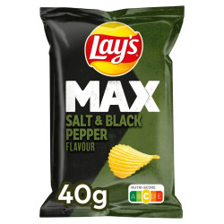 Sachet 40g chips Lay's Max Sel et Poivre ondulées prix discount Province de Liège.