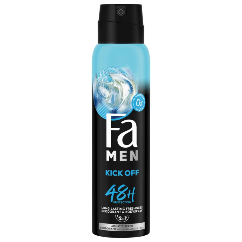 Déodorant spray Fa Men Kick Off 150ml protection 48h prix discount Liège.