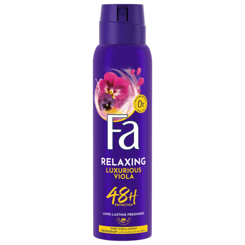 Déodorant spray Fa Relaxing Luxurious Viola 150ml parfum violette prix discount Province de Liège.