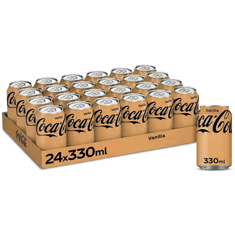 Pack 24 canettes 33cl Coca-Cola Vanille import au prix le plus bas en Province de Liège.