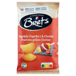 Chips Bret's Poivrons Grillés et Chorizo 125g saveur intense prix discount Province de Liège.